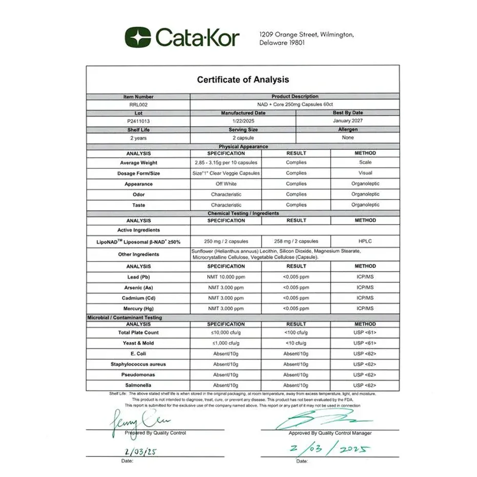 Cata Kor - NAD+ Anti-Aging Supplement